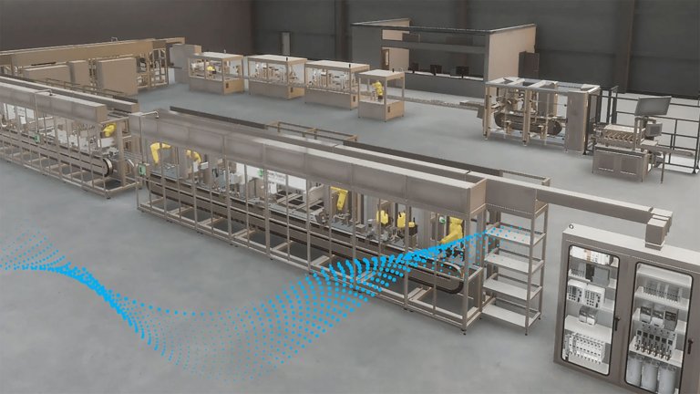 An interactive demonstration of a factory floor and different automation lifecycle services provided